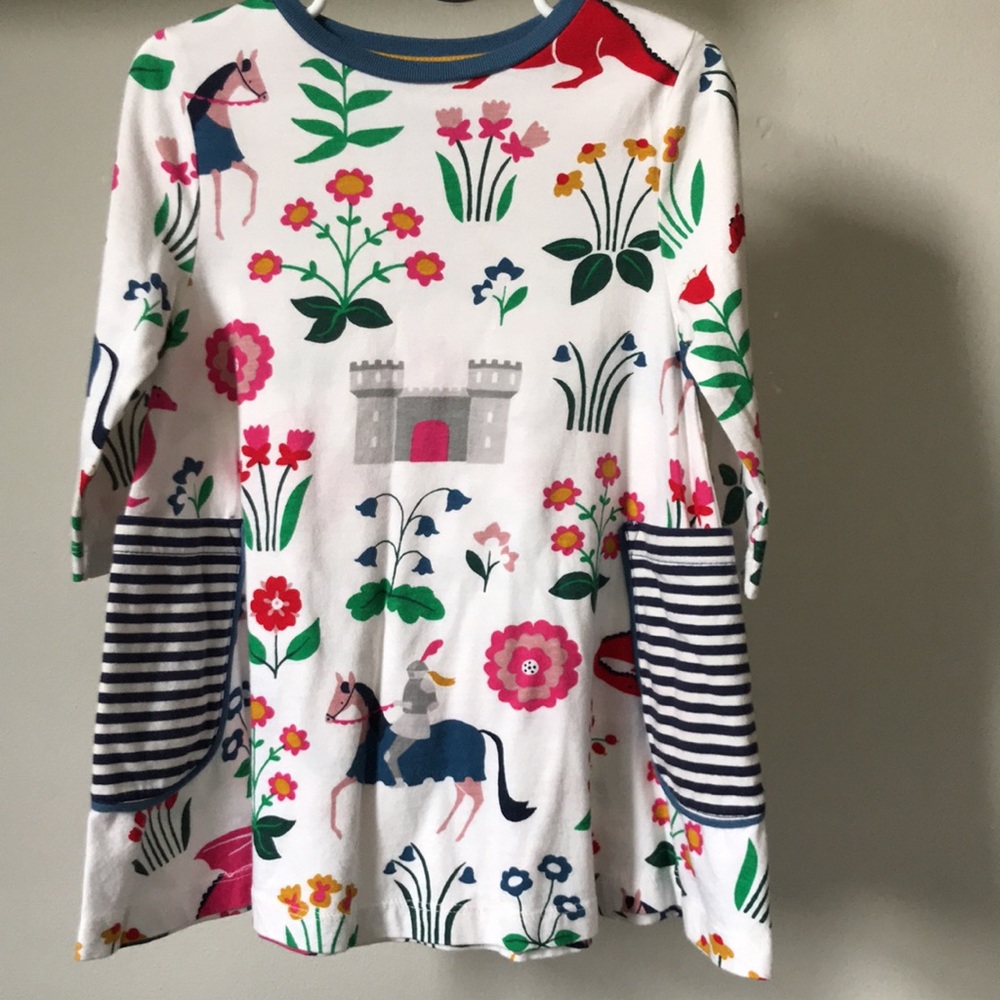 Mini Boden knights and dragons tunic 3/4 EUC